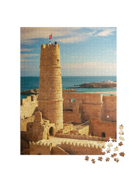 puzzle 1000 dílků „Středověká pevnost Monastir, Tunisko“