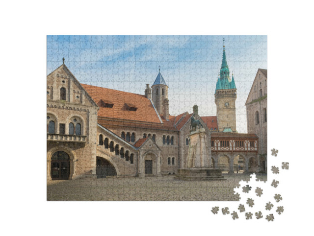 puzzle 1000 dílků „Náměstí Burgplatz s Brunšvickým lvem“