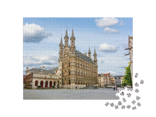 puzzle 1000 dílků „Působivá radnice v centru belgické Lovaně“