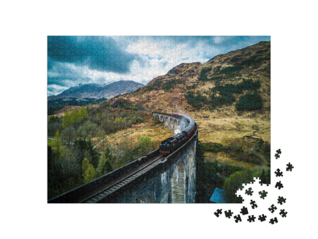 puzzle 1000 dílků „Parní vlak na slavném viaduktu Glenfinnan, Skotsko“