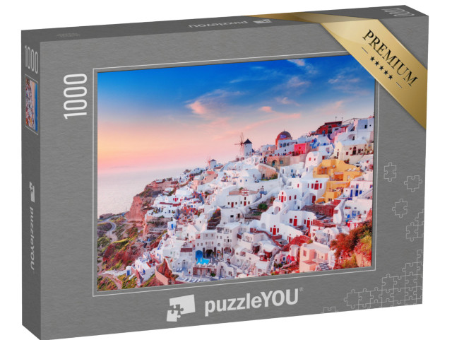 puzzle 1000 dílků „Pohled na Oia s řeckými domy, Santorini, Řecko“
