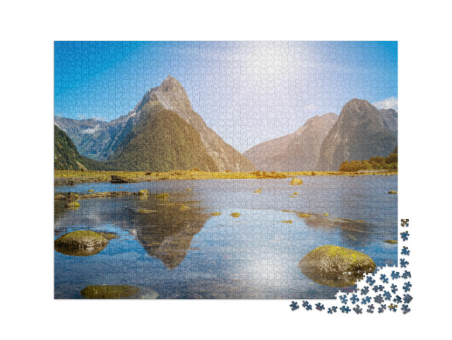 puzzle 2000 dílků „Vrchol Mitre Peak na Milford Sound na Novém Zélandu“