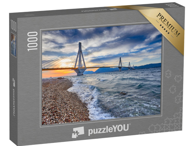 puzzle 1000 dílků „Visutý most přes Korintský záliv, Řecko“