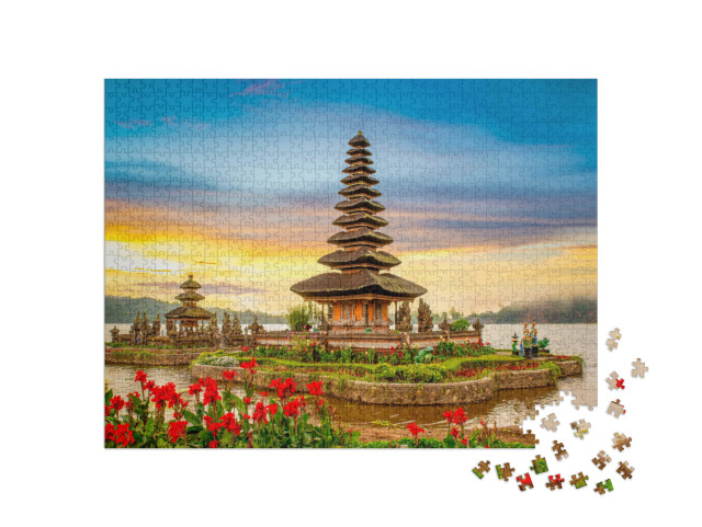 puzzle 1000 dílků „Pura Ulun Danu Bratan, hinduistický chrám na Bali, Indonésie“