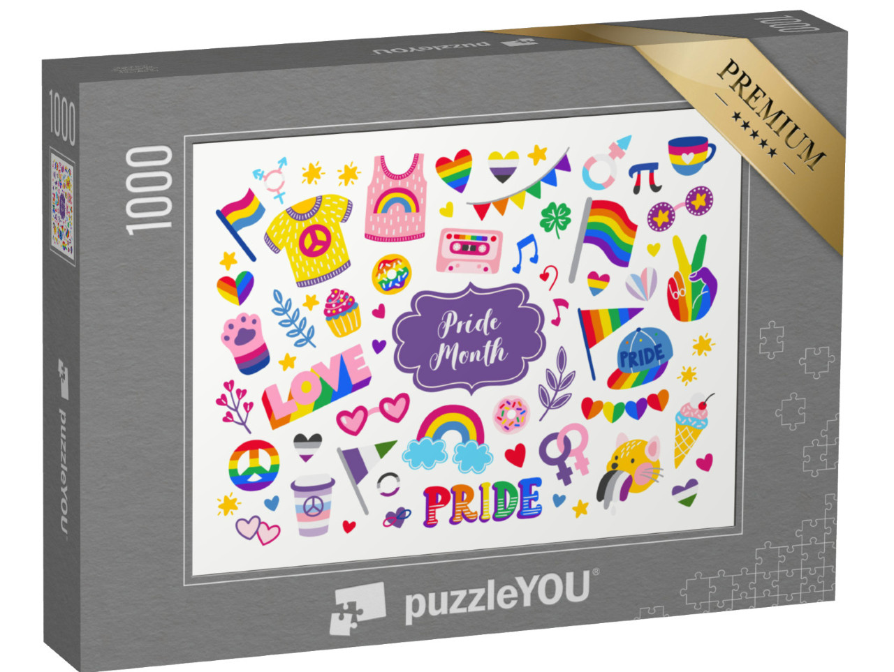 puzzle 1000 dílků „Vektorová sbírka symbolů komunity LGBTQ s“