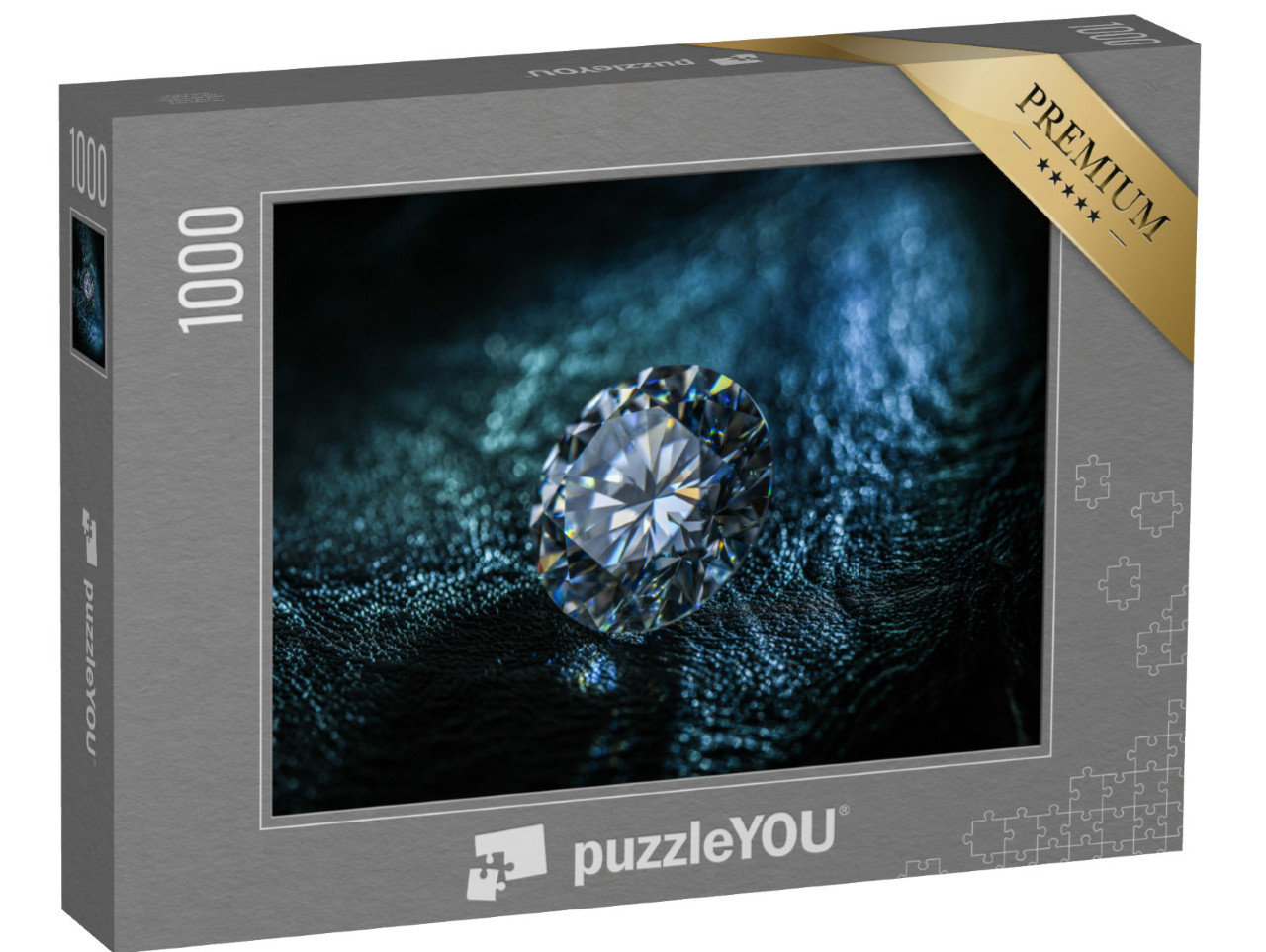 puzzle 1000 dílků „Diamant s kulatým výbrusem a modré světlo“