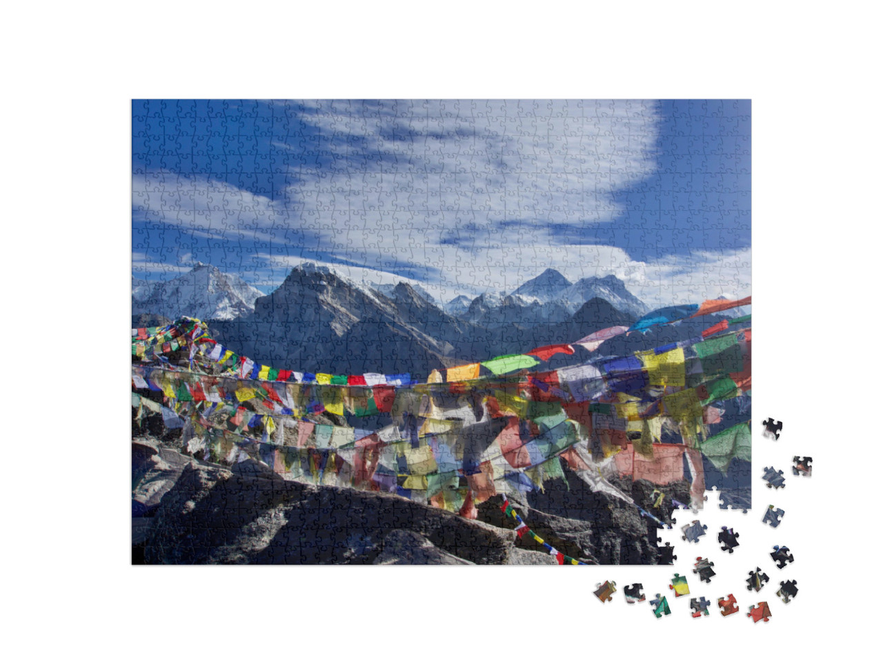 puzzle 1000 dílků „Pohled na Mount Everest z vrcholu Gokyo Ri“