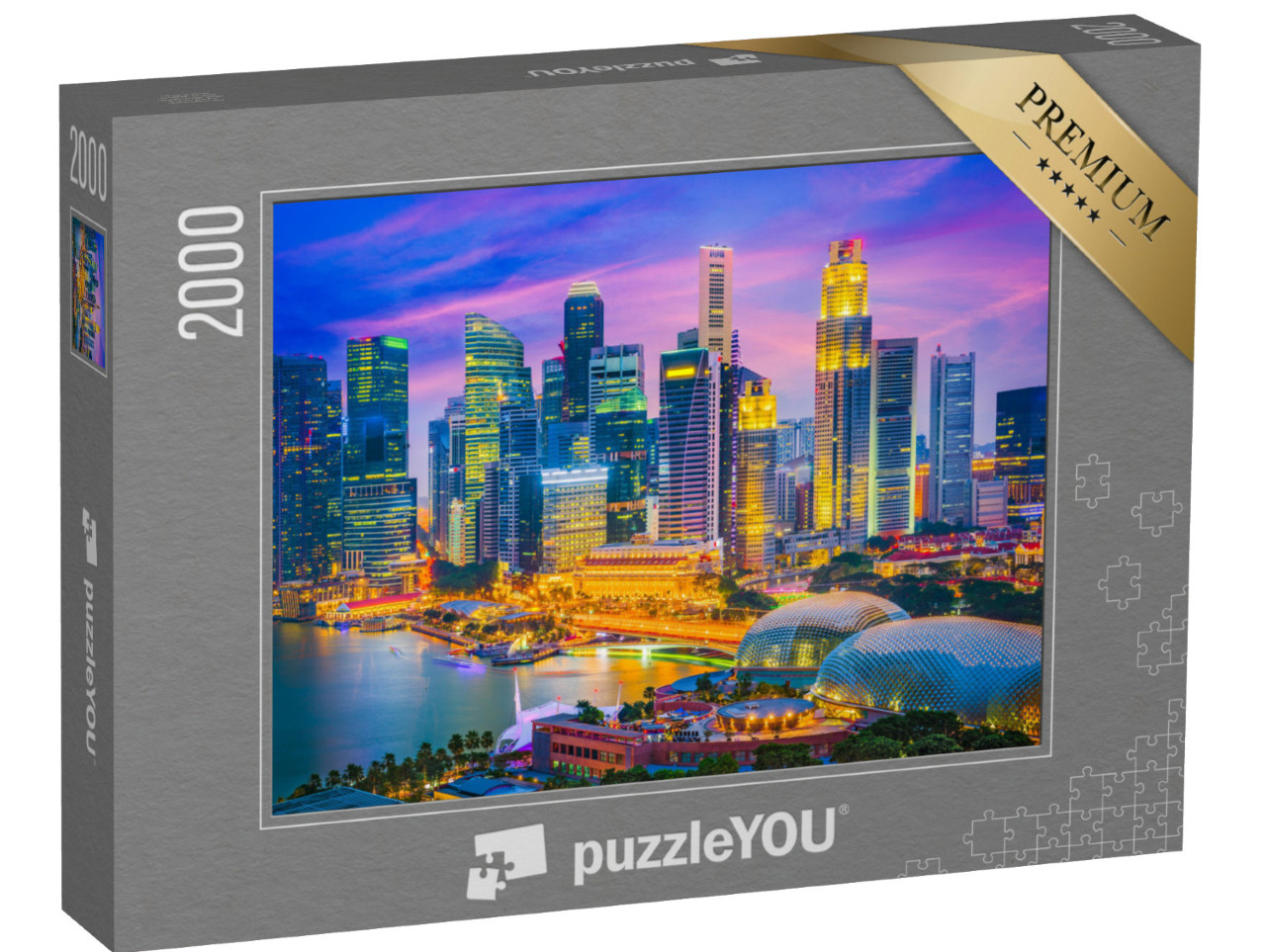 puzzle 2000 dílků „Singapurské panorama ve večerním světle“