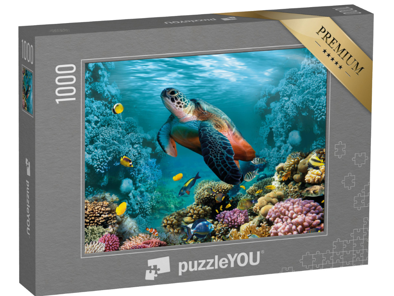 puzzle 1000 dílků „Podmořský svět s želvou a korály“