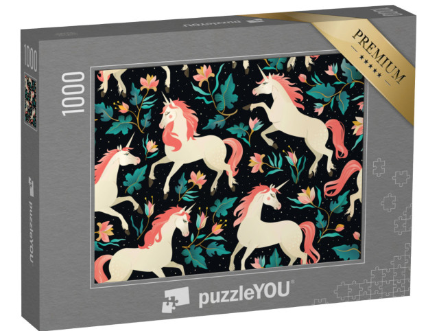 puzzle 1000 dílků „Jednorožci v pohádkovém lese“