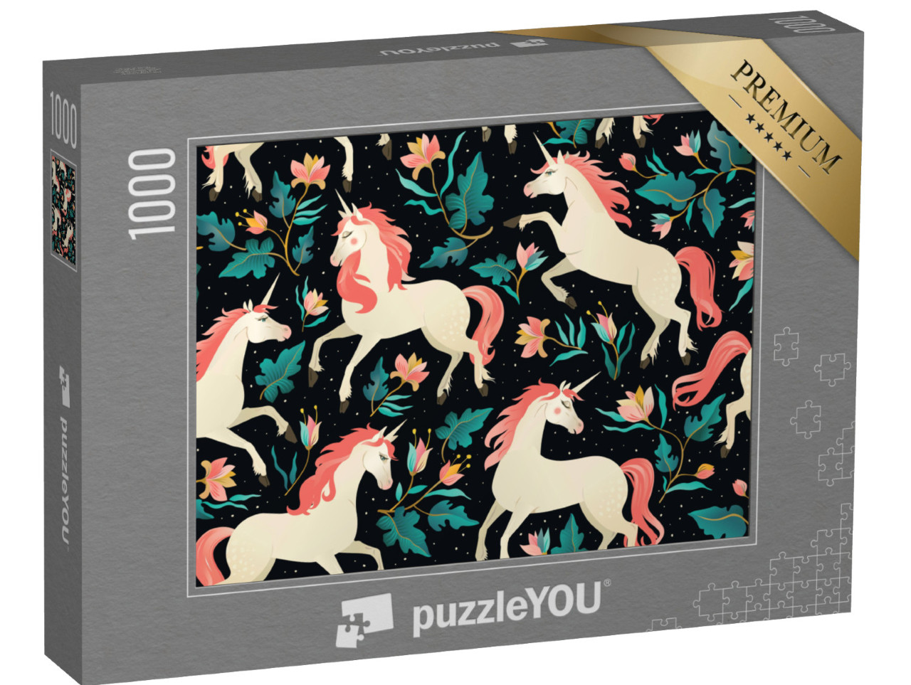 puzzle 1000 dílků „Jednorožci v pohádkovém lese“