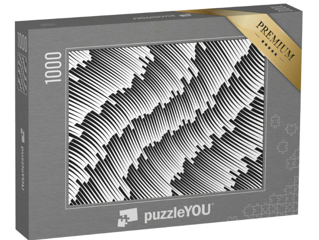 puzzle 1000 dílků „Jednobarevný vzor ve stylu optické iluze“