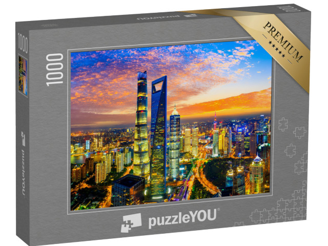 puzzle 1000 dílků „Noční Šanghaj“