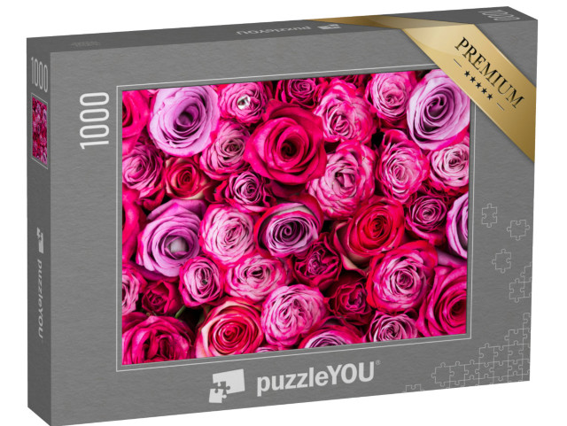 puzzle 1000 dílků „Krásné růžové okvětní lístky růží“