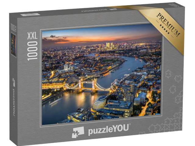 puzzle 1000 dílků XXL „Londýnské panorama s Tower Bridge za soumraku“