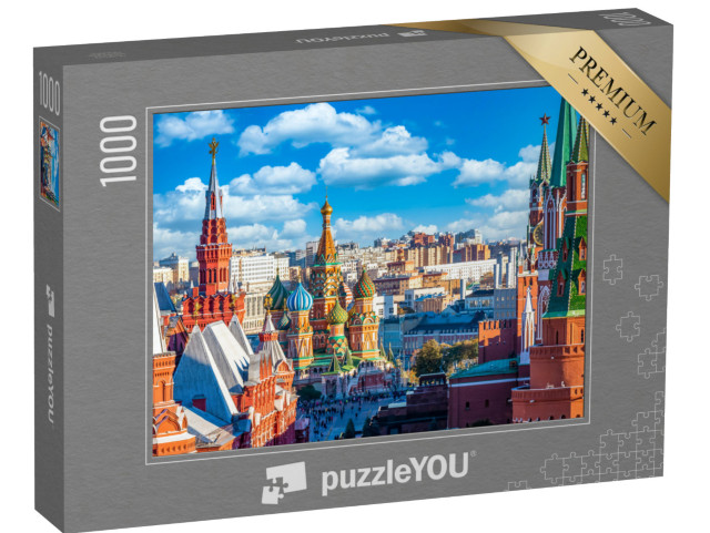 puzzle 1000 dílků „Rudé náměstí s Kremlem a chrámem Vasila Blaženého, Moskva“