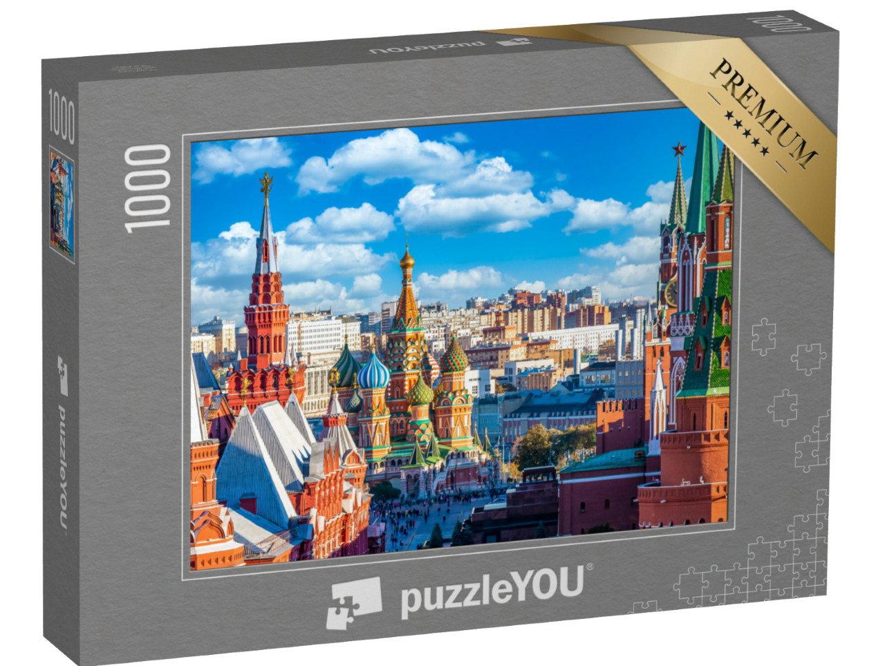 puzzle 1000 dílků „Rudé náměstí s Kremlem a chrámem Vasila Blaženého, Moskva“