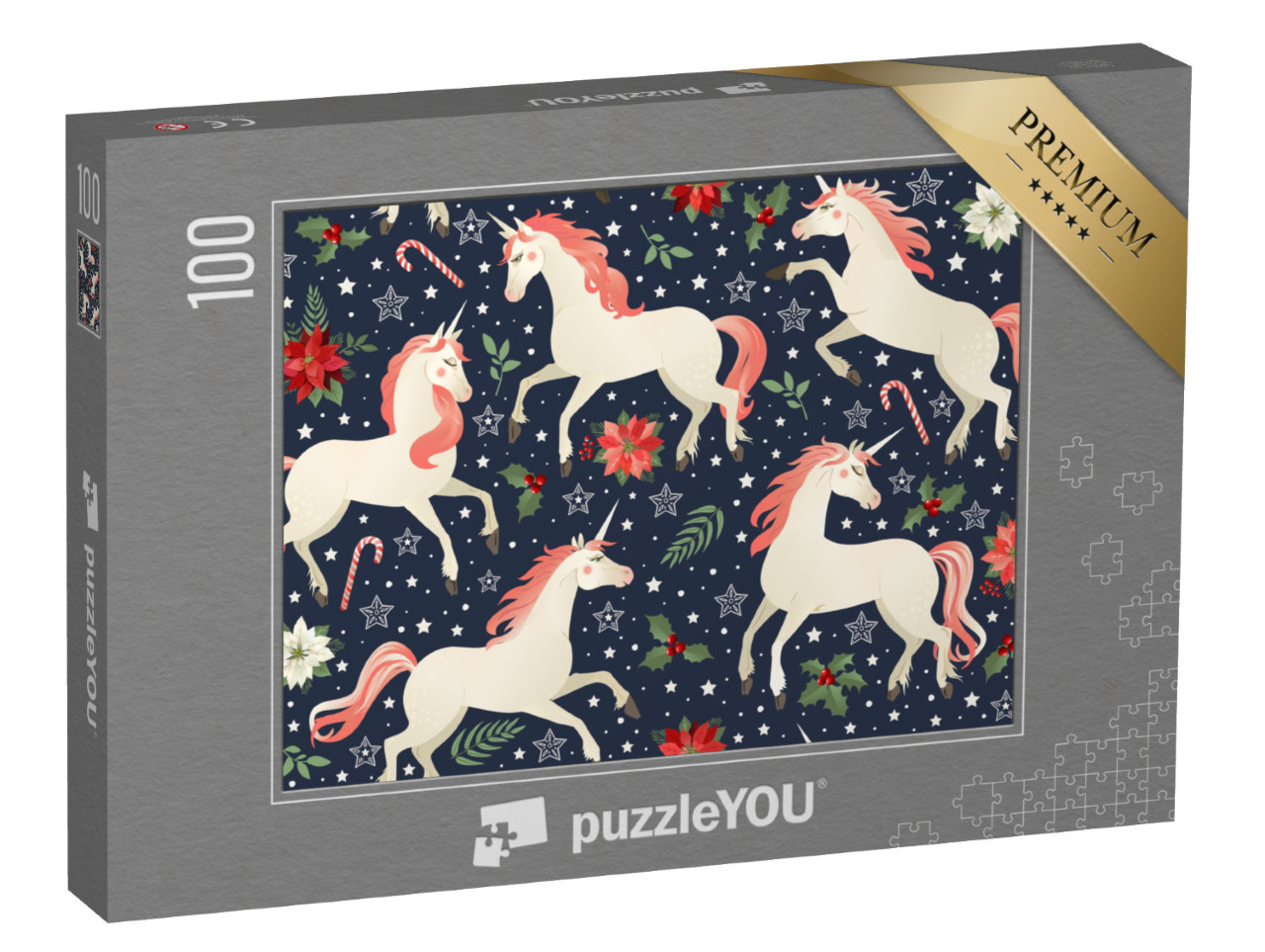 puzzle 100 dílků „Jednorožci v zimě“