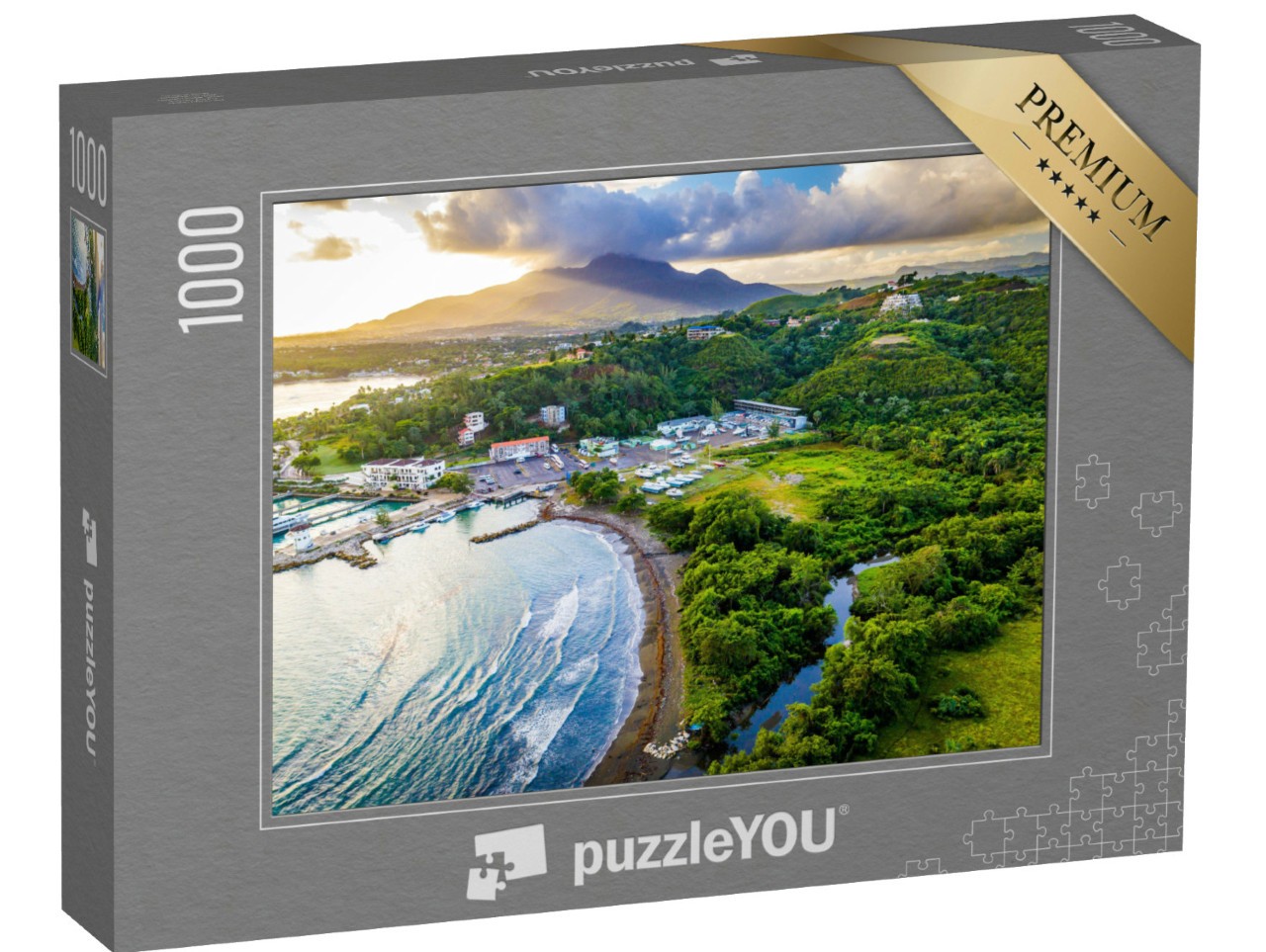puzzle 1000 dílků „Letecký pohled na přístav v Puerto Plata, Dominikánská republika“