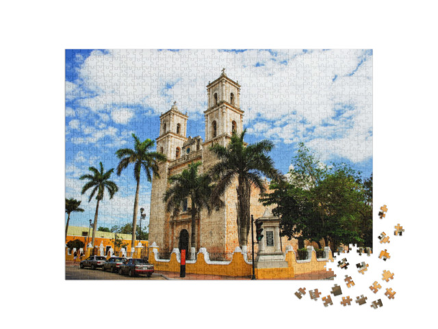 puzzle 1000 dílků „Katedrála San Servasio ve Valladolidu, Yucatán, Mexiko“