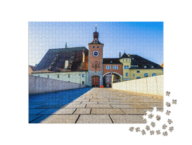 puzzle 1000 dílků „Slavné staré centrum bavorského Regensburgu“