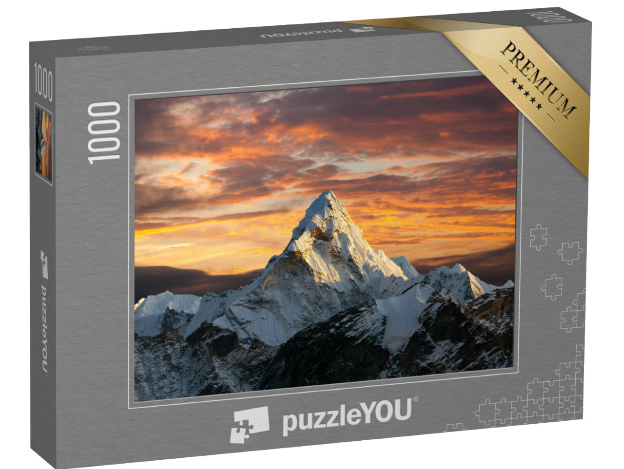 puzzle 1000 dílků „Večerní pohled na horu Ama Dablam, oblast Everestu, Nepál“