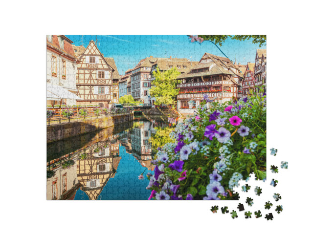 puzzle 1000 dílků „Hrázděné domy v La Petite France, Štrasburk, Francie“