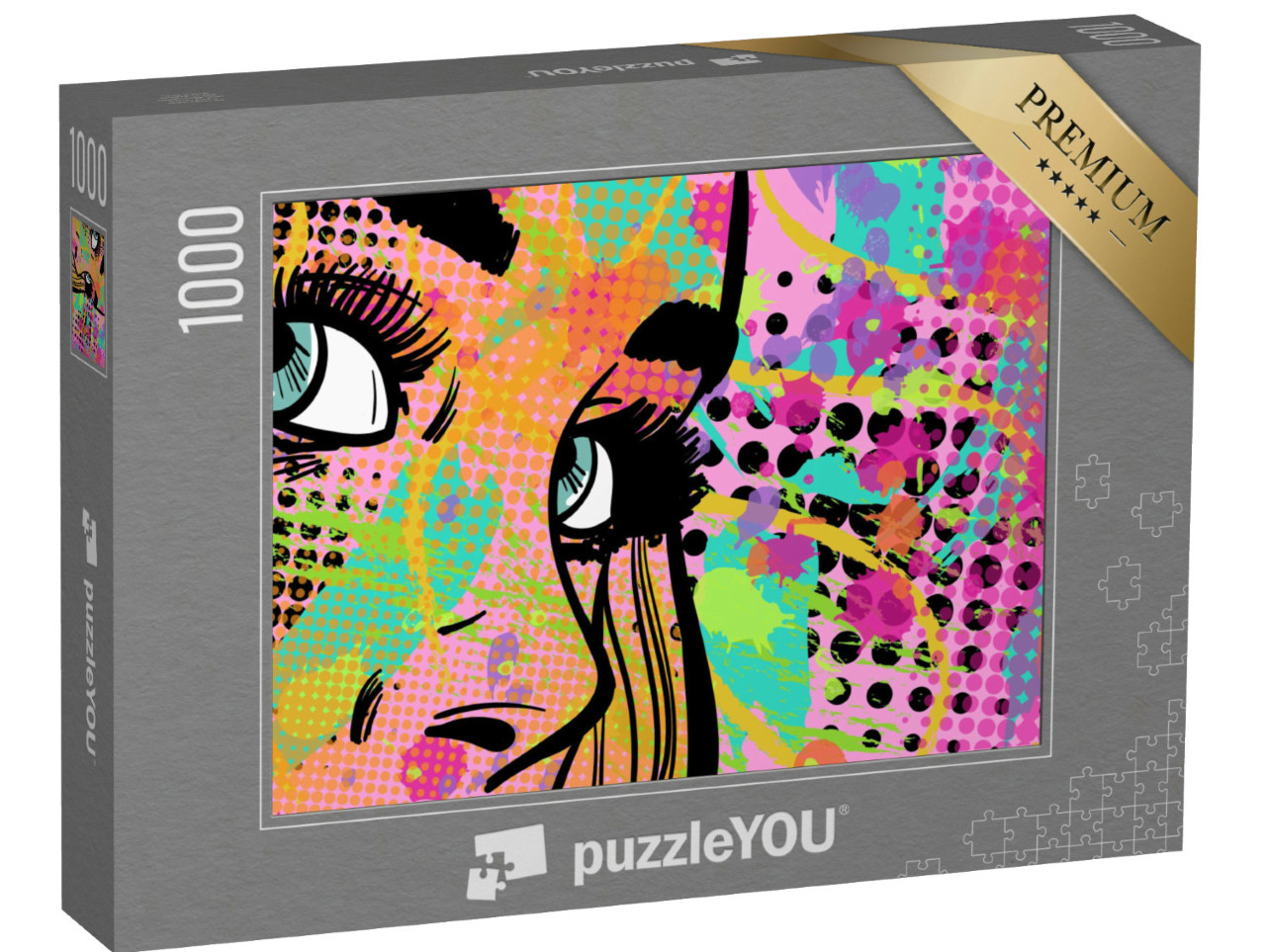puzzle 1000 dílků „Pop artový styl s abstraktní dámou“