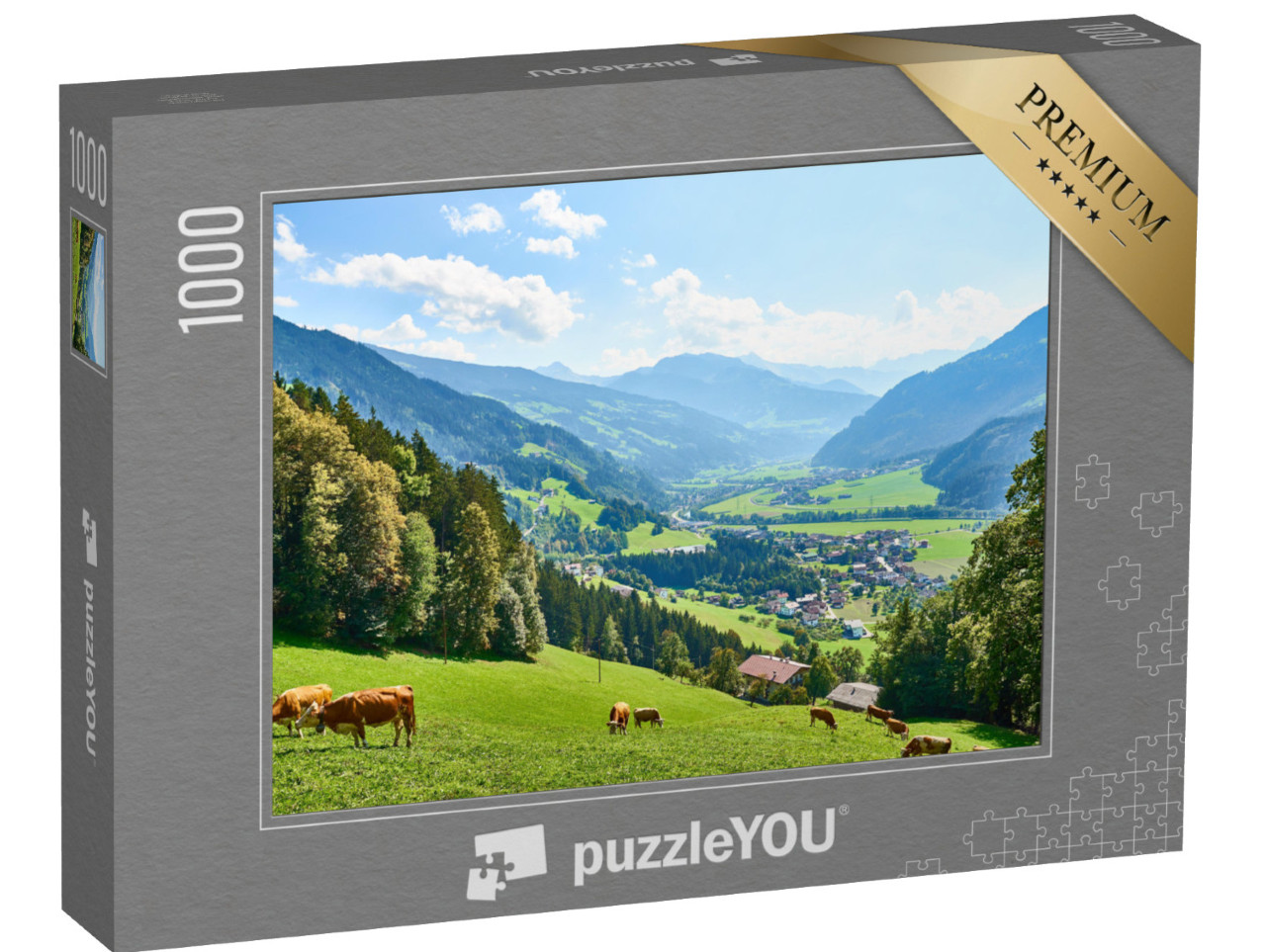 puzzle 1000 dílků „Krásný Zillertal v Tyrolsku, Rakousko“