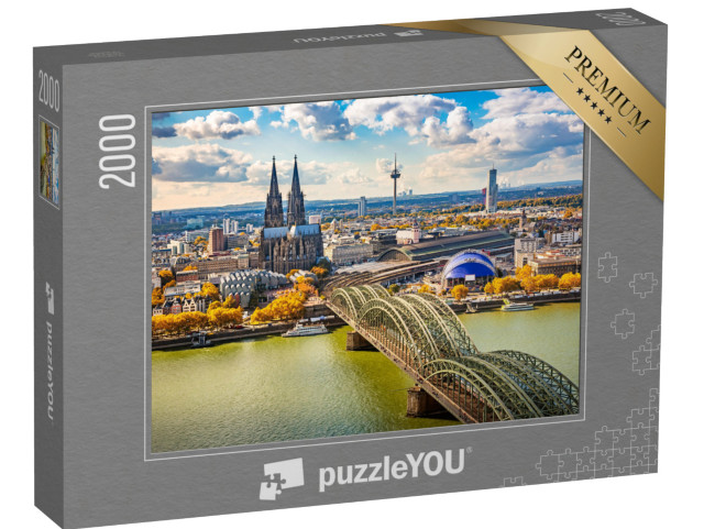 puzzle 2000 dílků „Letecký pohled na Kolín nad Rýnem, Německo“
