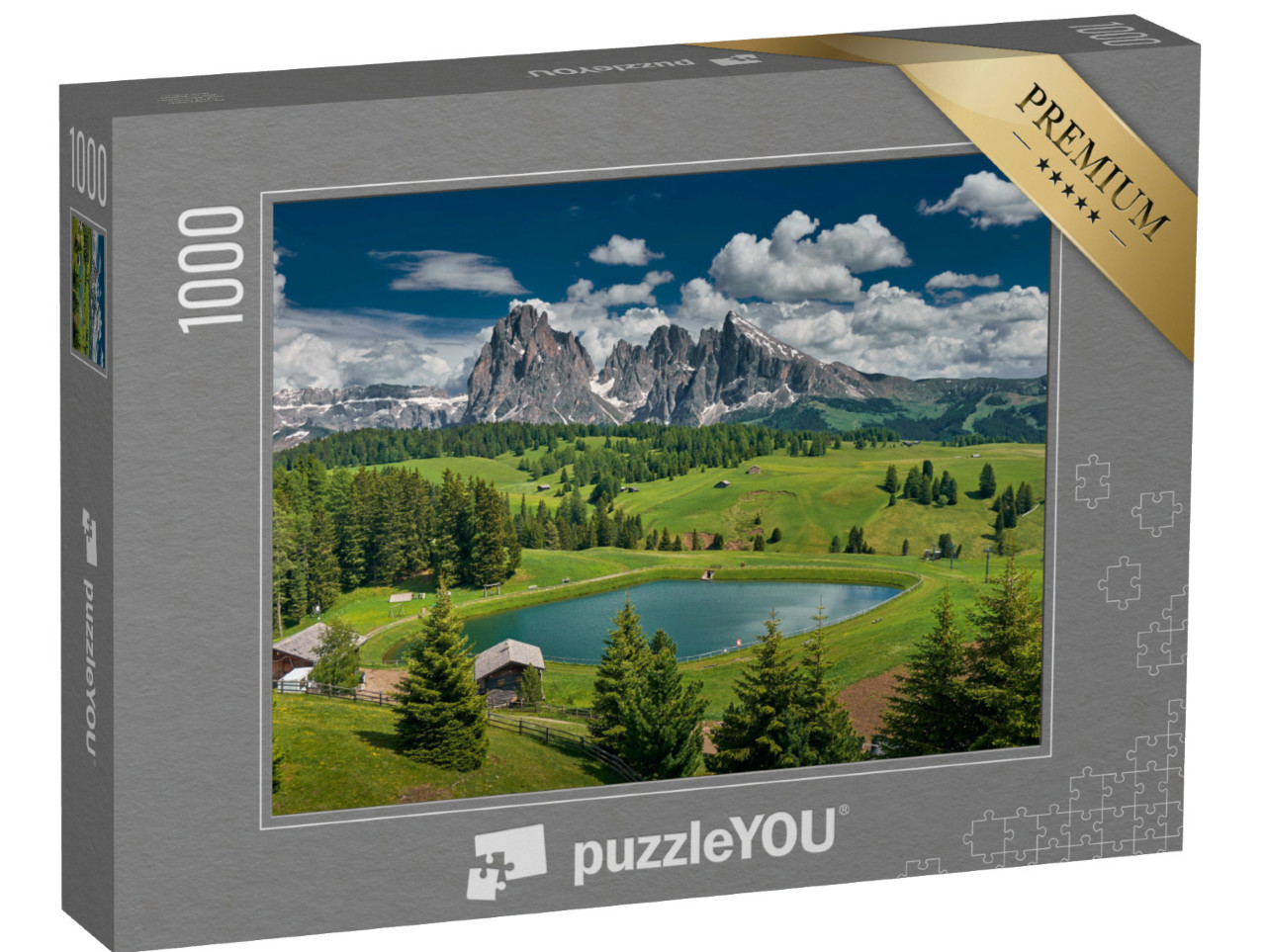 puzzle 1000 dílků „Krajina kolem Seiser Alm, Dolomity, Jižní Tyrolsko“