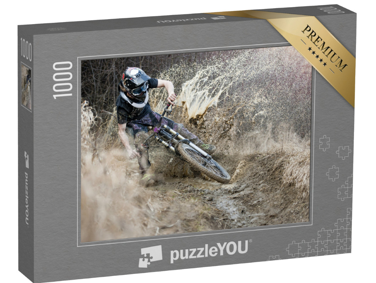 puzzle 1000 dílků „Horští cyklisté v bahně“