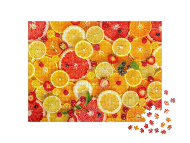 puzzle 1000 dílků „Čerstvě nakrájené citrusové plody“