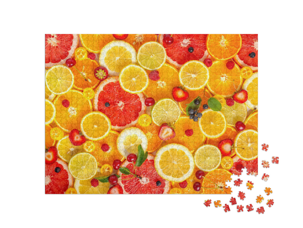 puzzle 1000 dílků „Čerstvě nakrájené citrusové plody“