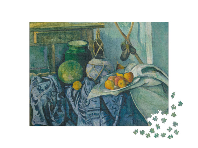 puzzle 1000 dílků „Paul Cézanne - Zátiší se sklenicí zázvoru a lilkem“