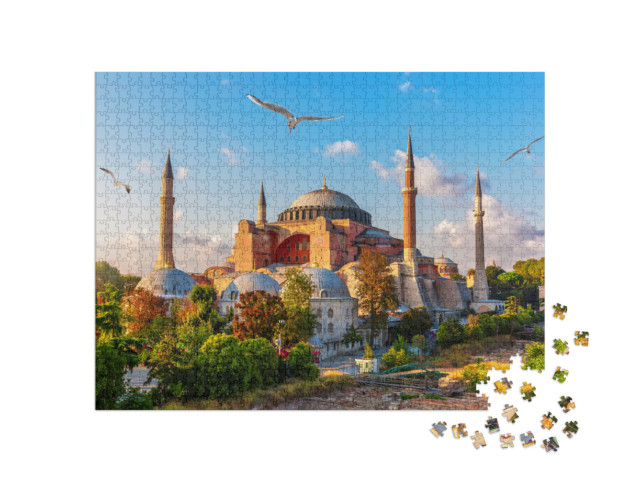 puzzle 1000 dílků „Pohled na Hagia Sofia, Istanbul, Turecko“