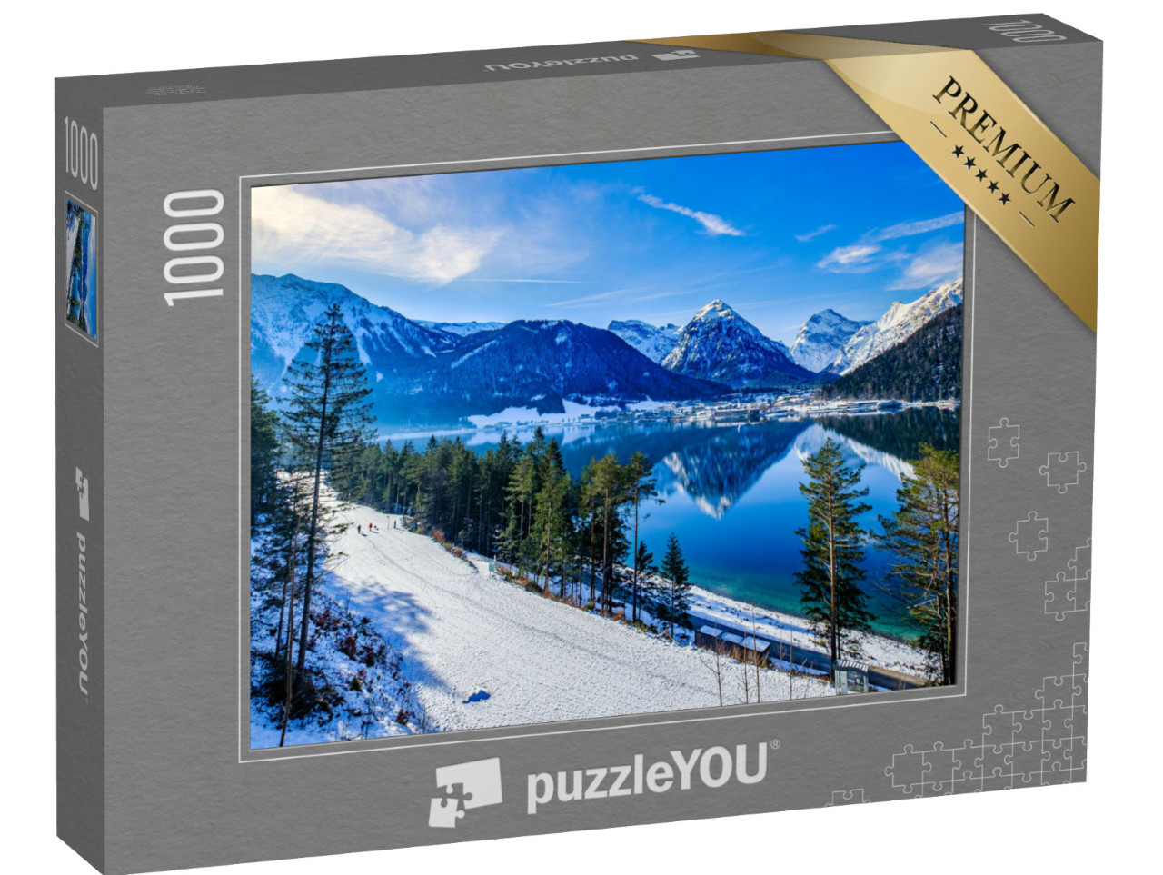 puzzle 1000 dílků „Achensee a Pertisau v zimě, Rakousko“