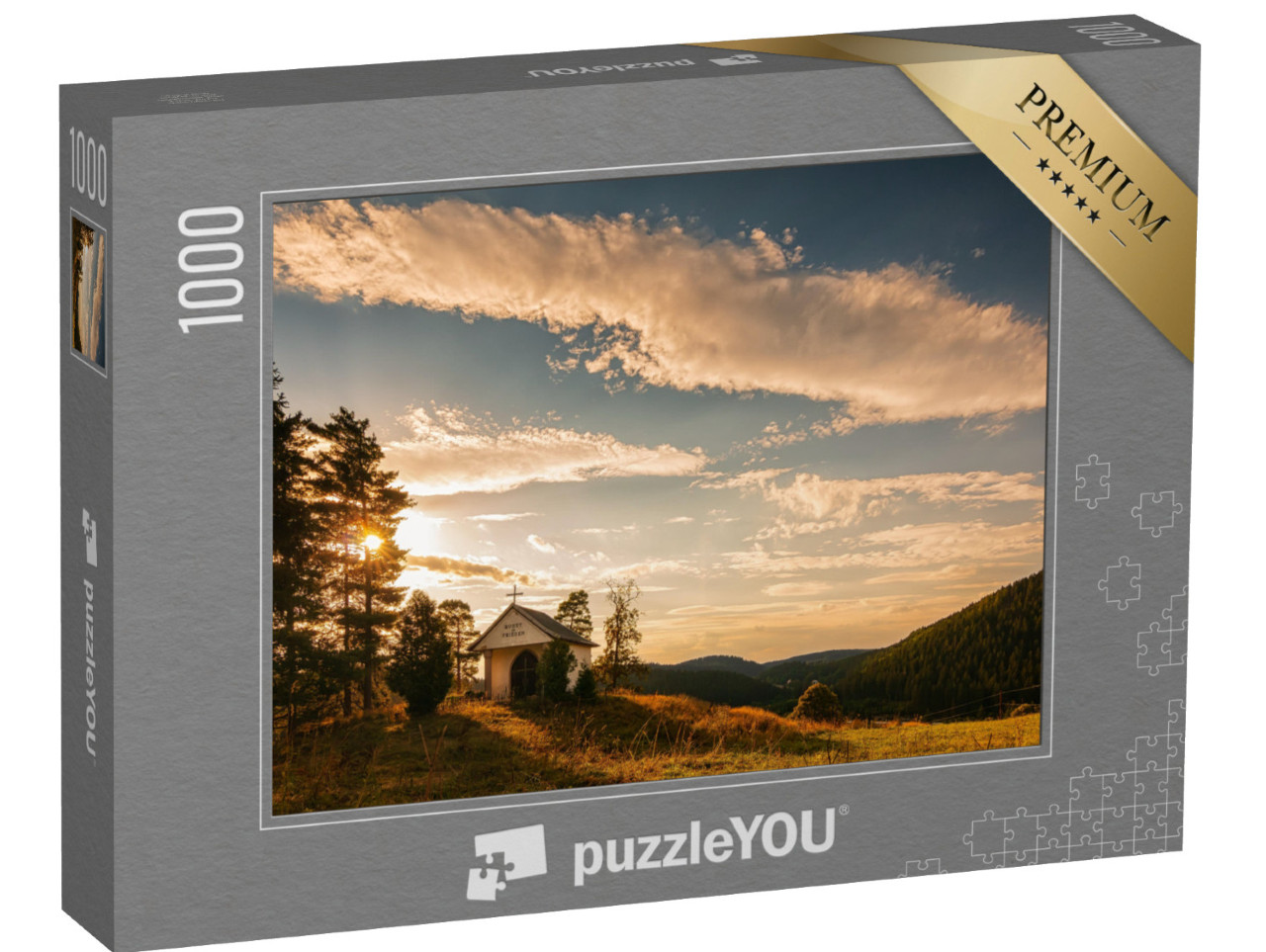 puzzle 1000 dílků „Večerní atmosféra nad kopci Krušných hor“