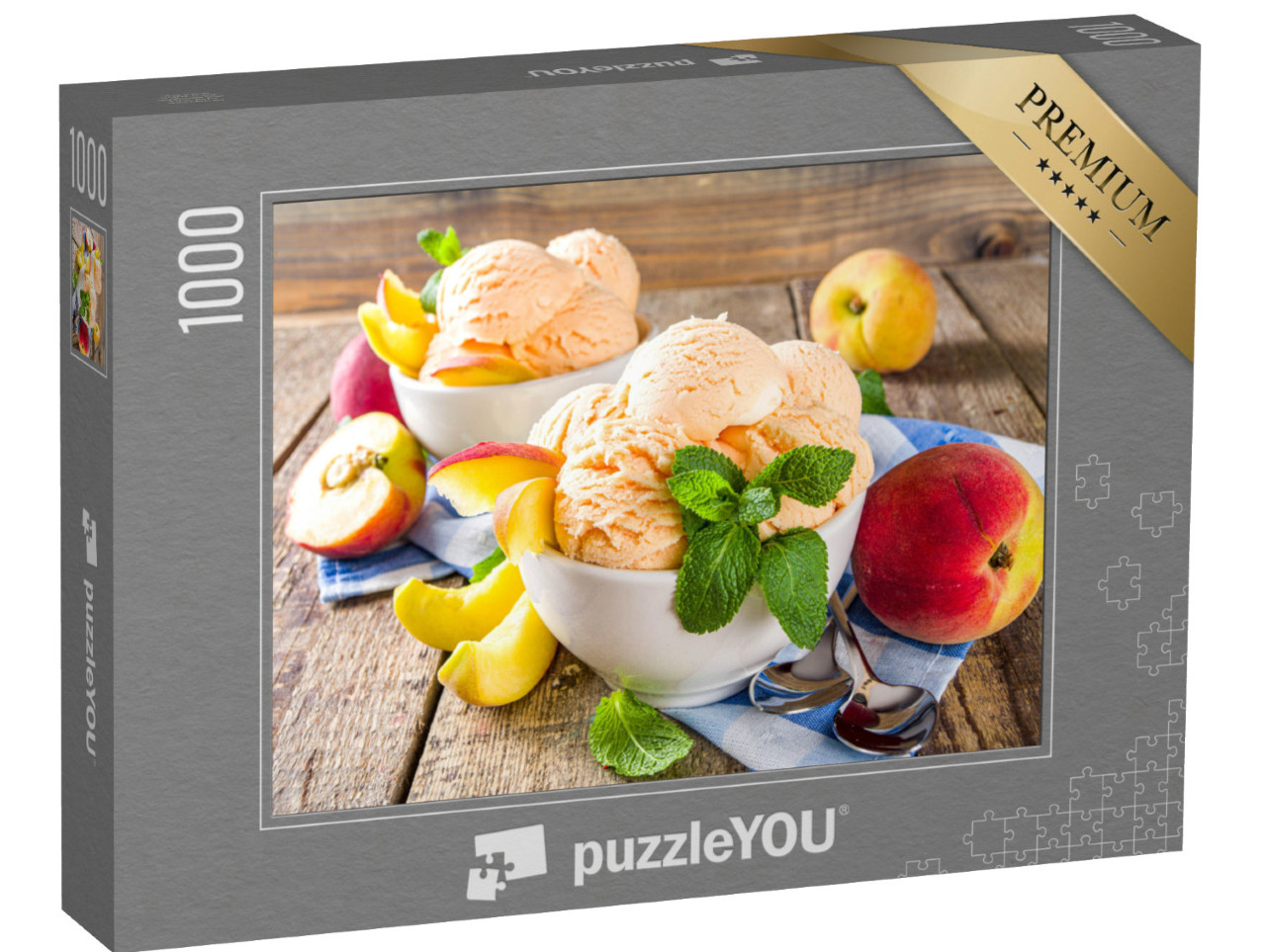 puzzle 1000 dílků „Domácí sladká broskvová zmrzlina“