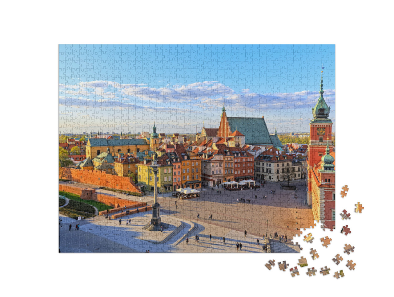 puzzle 1000 dílků „Pohled na Varšavu se Starým městem, Polsko, shora“