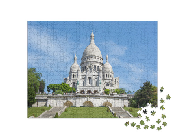 puzzle 1000 dílků „Bazilika Sacre Coeur na kopci Montmartre, Paříž, Francie“