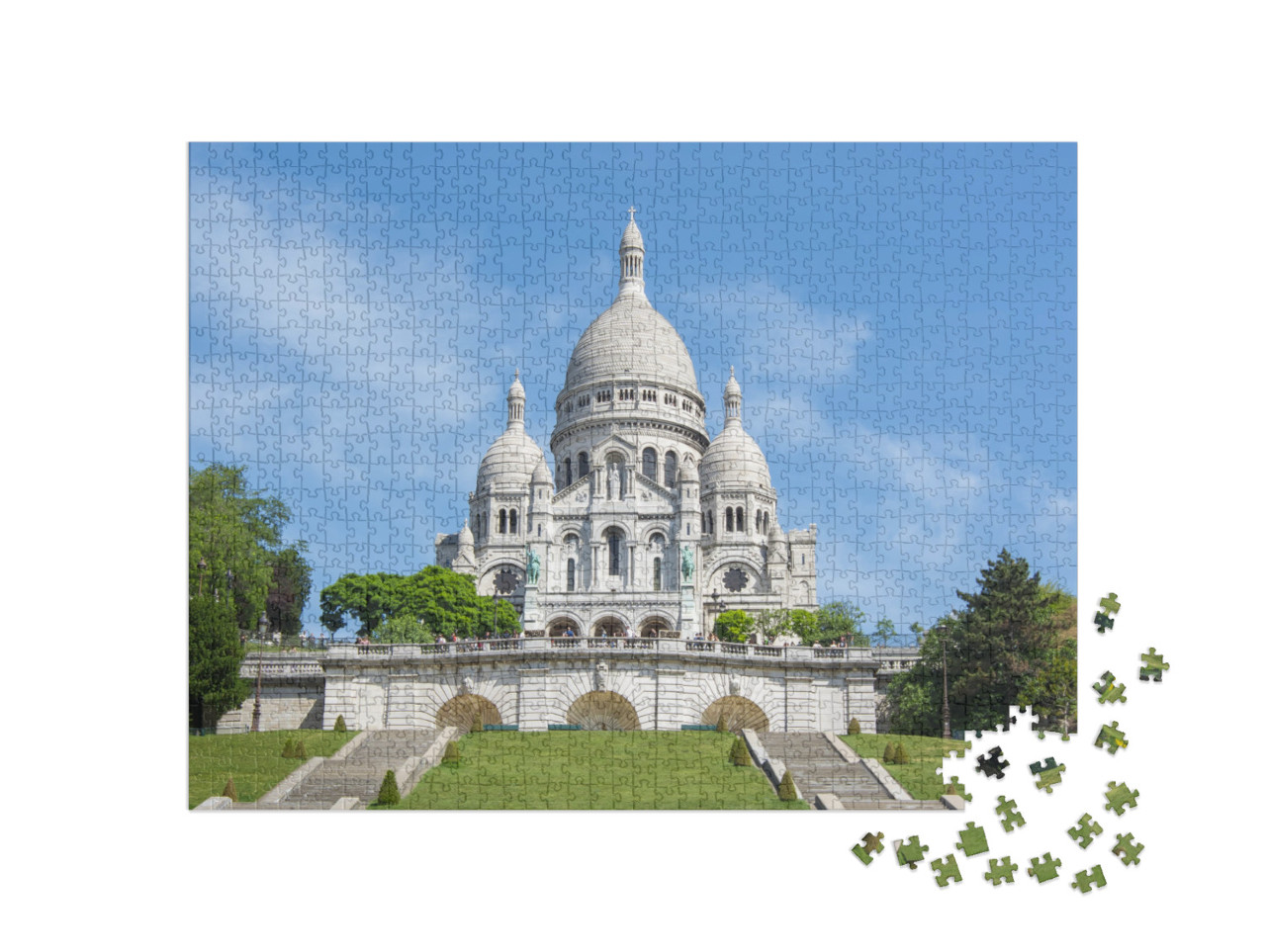 puzzle 1000 dílků „Bazilika Sacre Coeur na kopci Montmartre, Paříž, Francie“
