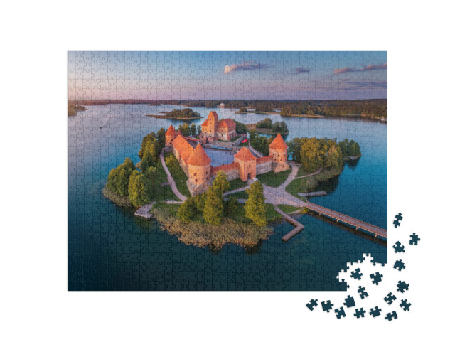 puzzle 1000 dílků „Hrad Trakai na jezeře Galve, Litva“