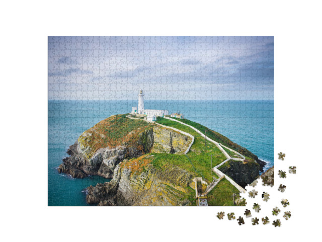 puzzle 1000 dílků „Maják South Stack v Anglesey, Wales, Velká Británie“