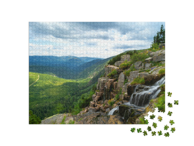 puzzle 1000 dílků „Pančavský vodopád, Krkonoše, Česká republika“