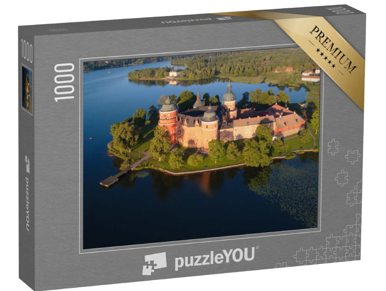 puzzle 1000 dílků „Letecký pohled na hrad Gripsholm, Mariefred, Švédsko“