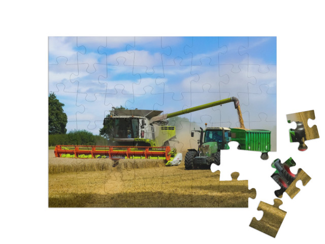 puzzle 48 dílků „Traktor s přívěsem, Oxfordshire“