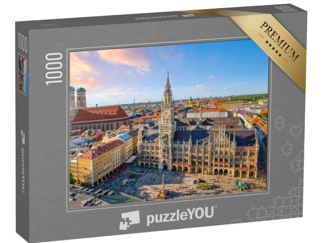 puzzle 1000 dílků „Mnichov: Radnice na náměstí Marienplatz“