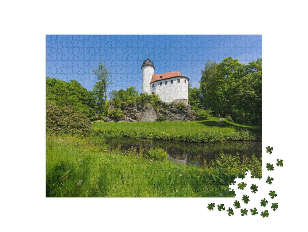puzzle 1000 dílků „Malebný hrad Rabenstein, Chemnitz, Německo“