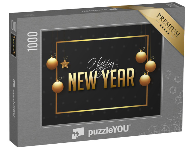 puzzle 1000 dílků „Šťastný nový rok plakát nebo banner design pro celebra“